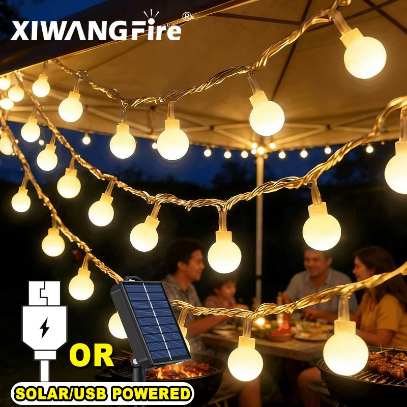 Lighting Decor For Living Room - ไฟประดับโซลาร์เซลล์/USB/แบตเตอรี่ 3-10 เมตร, ไฟ LED ลูกบอลทรงกลม,