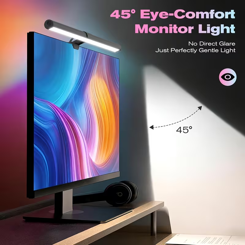 Touch Dimmer Lamp - ไฟ LED สำหรับหน้าจอคอมพิวเตอร์แบบใช้พลังงาน USB, โคมไฟแขวนหน้าจอเปลี่ยนสี RGB,