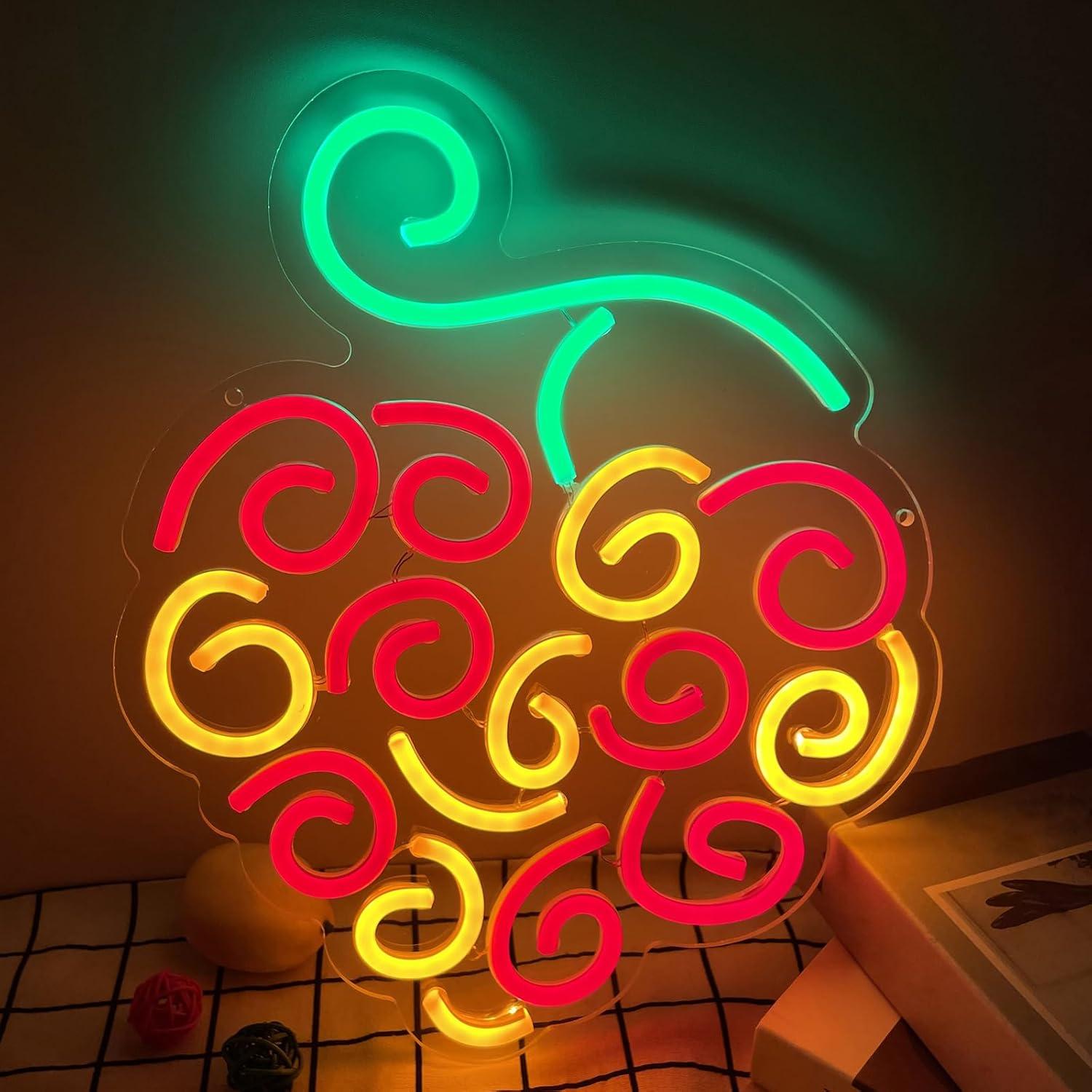 Lighting Decor For Living Room - ป้ายไฟนีออน Cyber Fruit ไฟ LED ปรับความสว่างได้ผ่านพอร์ต