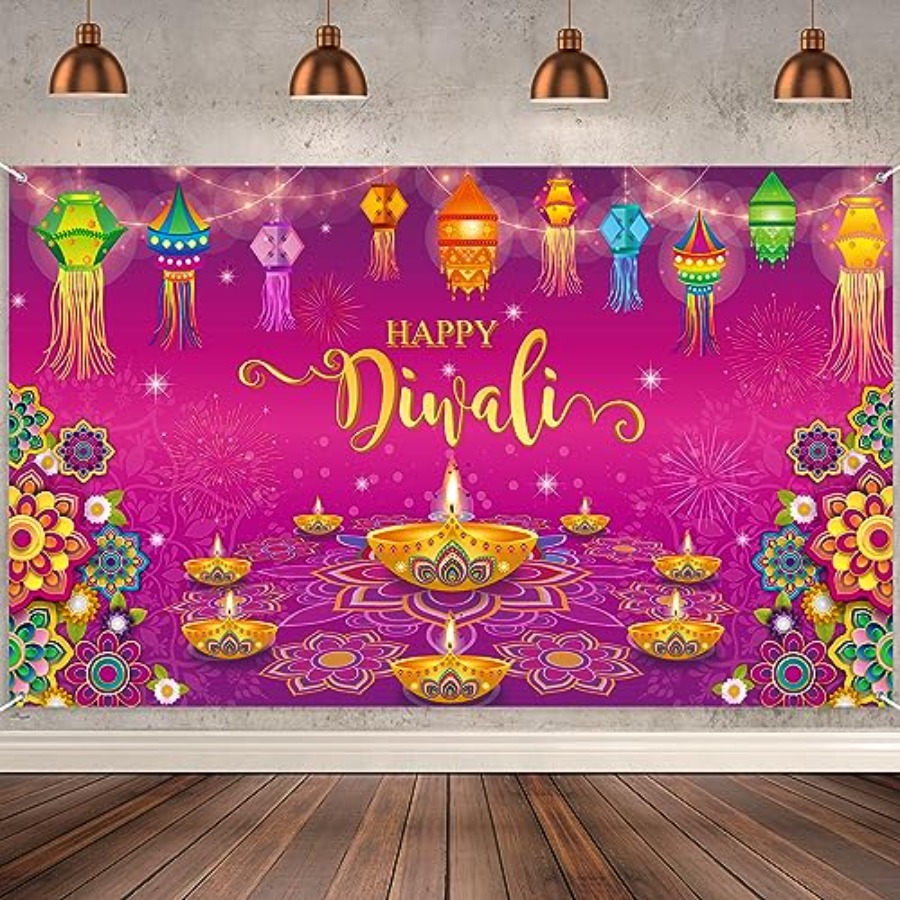 Lighting Decoration For Diwali - ฉากหลังตกแต่งงานดิวาลีสำหรับแขวนผนังบ้าน, ฉากหลังสำหรับถ่ายรูปงานดิวาลีแบบอินเดียสำหรับตกแต่งไฟ