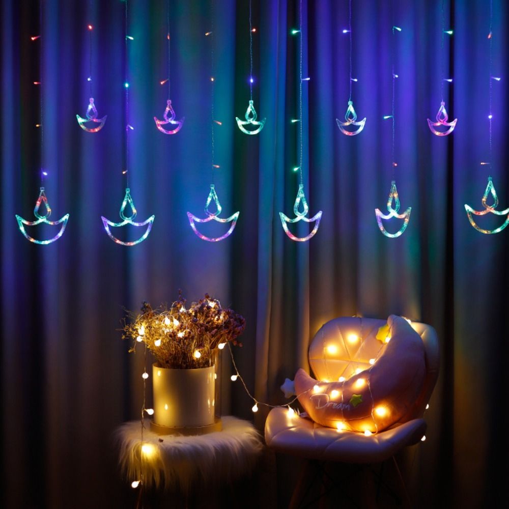 Lighting Decoration For Diwali - ไฟประดับรูปหัวใจสำหรับห้องเด็กผู้หญิง ไฟดีวาลี ไฟ LED สว่างสดใส ตกแต่งห้องนอน