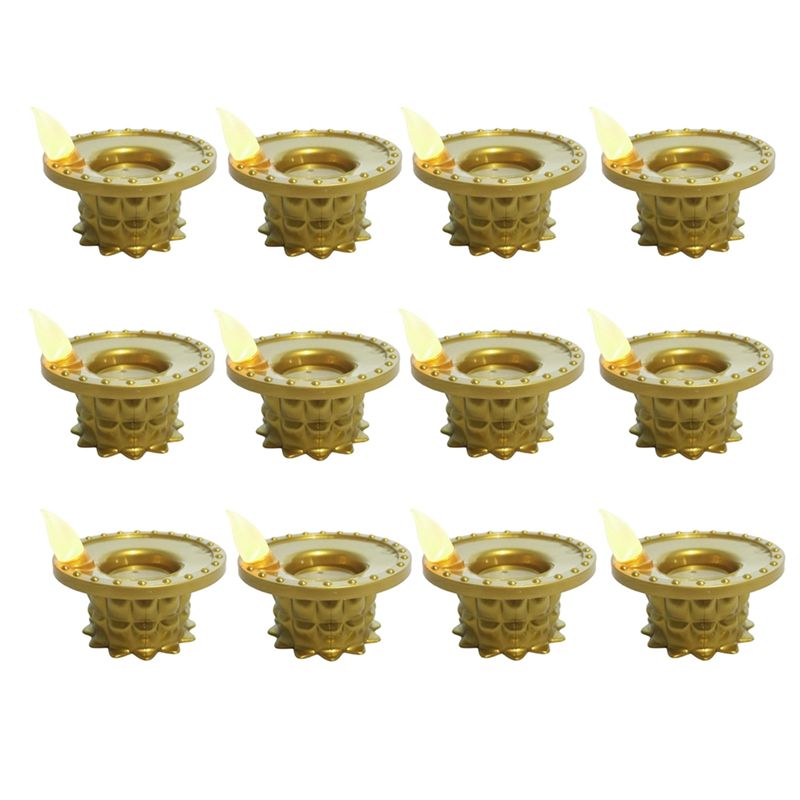 Lighting Decoration For Diwali - โคมไฟน้ำมันกันน้ำ BHBD แบบไร้เปลวไฟ 12 ชิ้น ไฟ