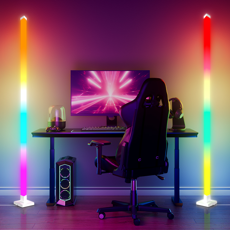 Lighting Decoration Stand - โคมไฟตั้งพื้น LED อัจฉริยะ RGB ปรับความสว่างได้ ดีไซน์ทันสมัย