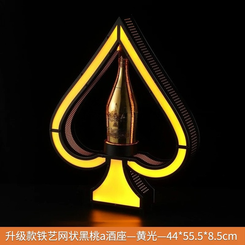 Lighting Decoration Stand - แท่นวางขวดไวน์ LED ลายเหล็กศิลป์, ชั้นวางไวน์เรืองแสงสำหรับตกแต่งบาร์ คลับ งานแต่งงาน