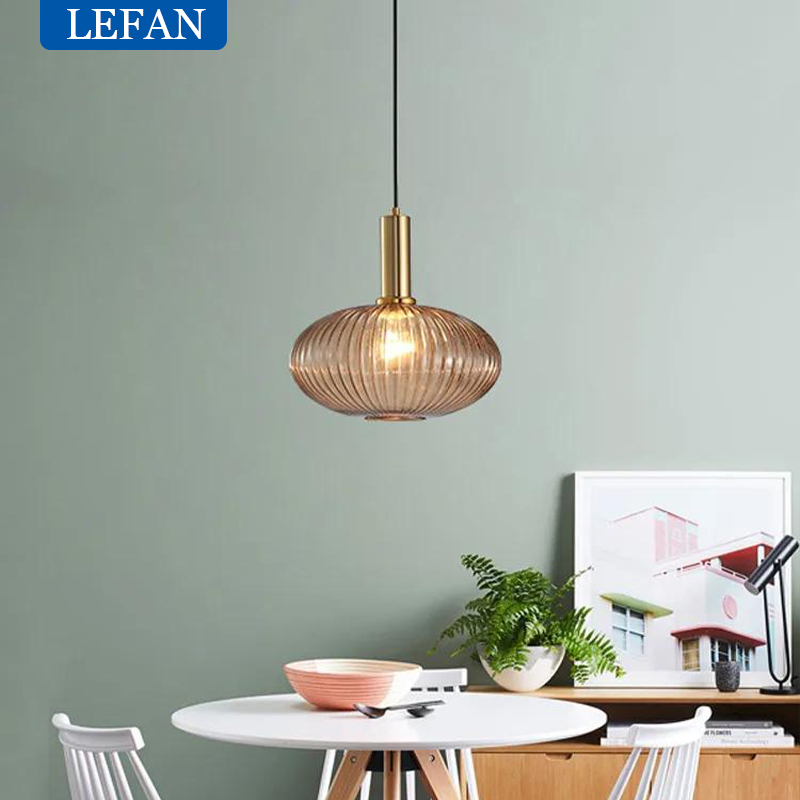 Decor Lighting Fixtures - โคมไฟแขวนแก้ว LED สไตล์นอร์ดิกสมัยใหม่, โคมไฟตกแต่งภายในสำหรับห้องนอน, ห้องรับประทานอาหาร, ห้องนั่งเล่น,