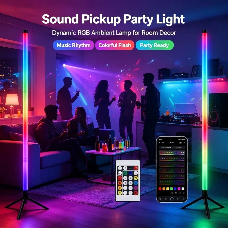 โคมไฟตั้งพื้นแบบมุม RGB LED 2  - Lighting Decoration In Bedroom บทวิจารณ์และราคา