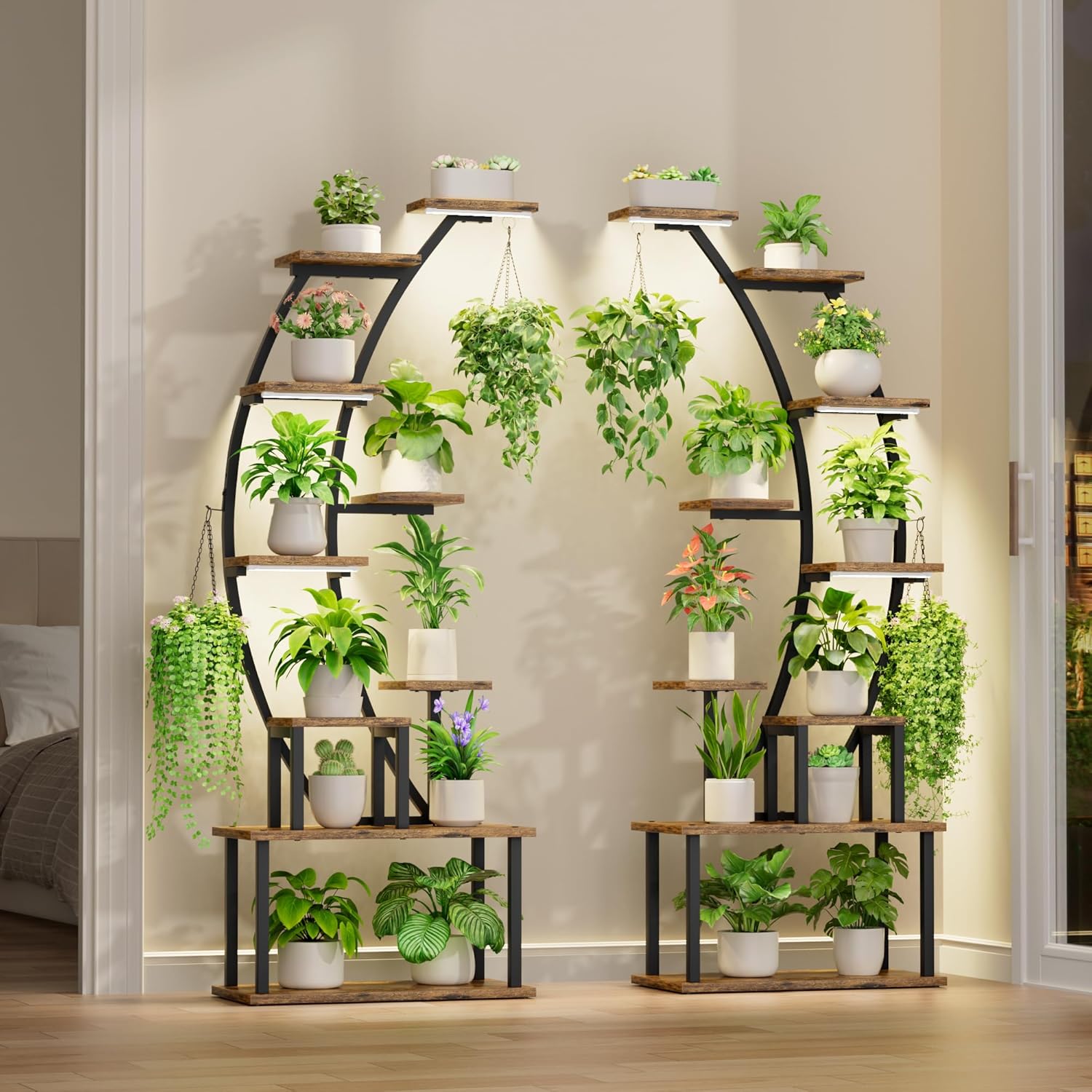 ชั้นวางต้นไม้ในร่มพร้อมไฟปลูกต - Lighting Decoration Stand บทวิจารณ์และราคา