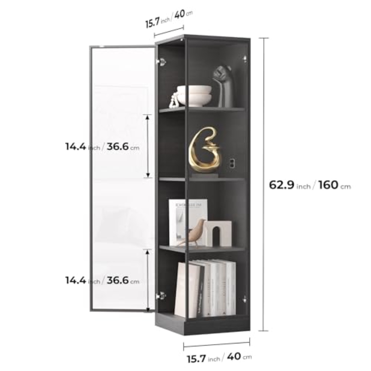ตู้โชว์มุมพร้อมบานประตู, 4 ชั้ - Lighting & Home Decor Studio บทวิจารณ์และราคา