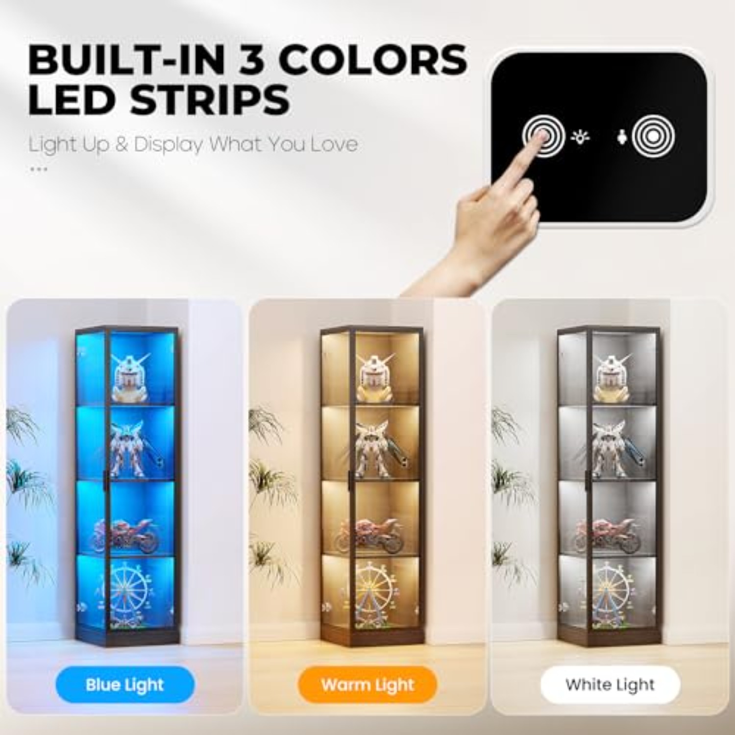ตู้โชว์มุมพร้อมบานประตู, 4 ชั้ - Lighting & Home Decor Studio บทวิจารณ์และราคา