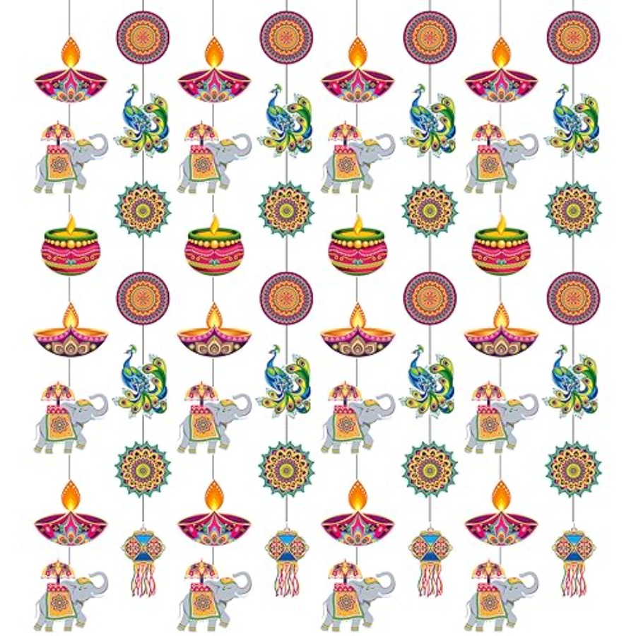 8 ชิ้น ของตกแต่งแขวนสำหรับเทศก - Lighting Decoration For Diwali บทวิจารณ์และราคา
