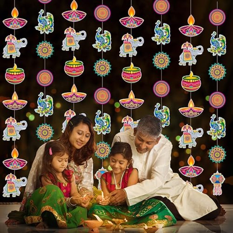 8 ชิ้น ของตกแต่งแขวนสำหรับเทศก - Lighting Decoration For Diwali บทวิจารณ์และราคา
