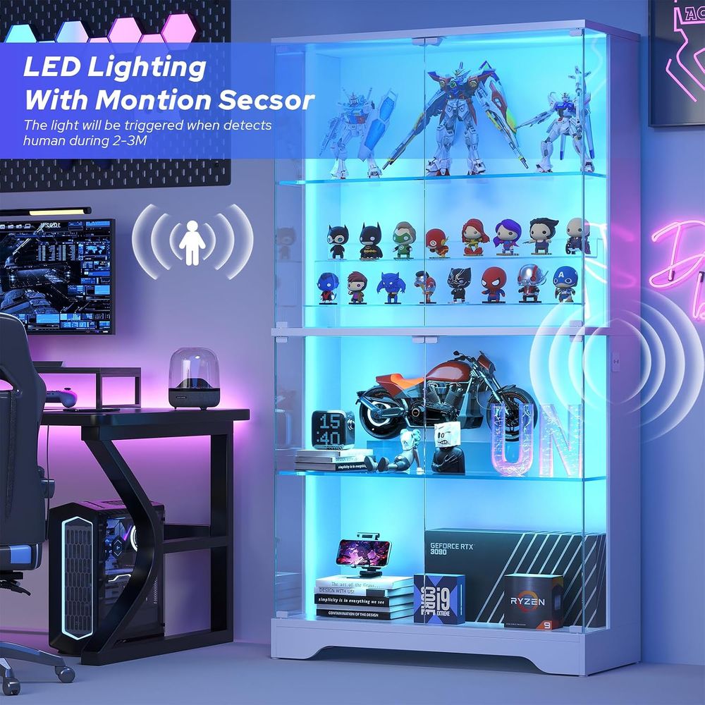 ตู้โชว์กระจก 4 ชั้น พร้อมไฟ RG - Lighting & Home Decor Studio บทวิจารณ์และราคา