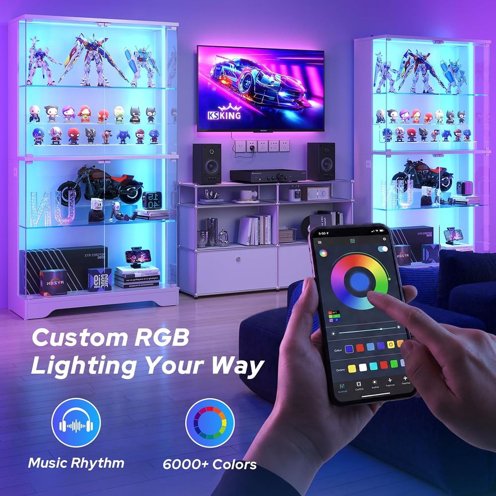ตู้โชว์กระจก 4 ชั้น พร้อมไฟ RG - Lighting & Home Decor Studio บทวิจารณ์และราคา
