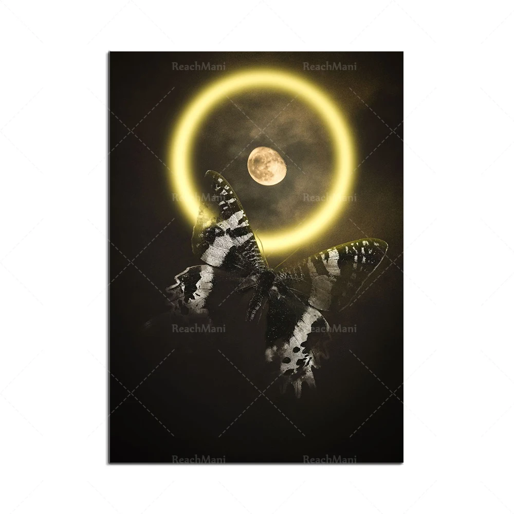 ภาพวาดสัตว์บนผ้าใบเรืองแสง รูป - Elements Lighting Decor บทวิจารณ์และราคา