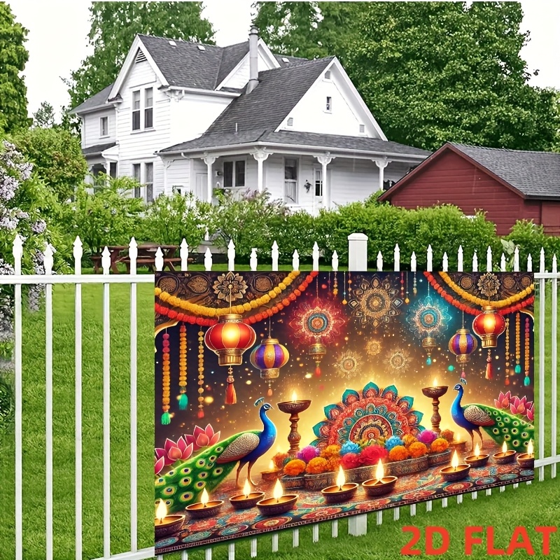 ผ้าแขวนผนังลายโคมไฟนกยูงเทศกาล - Lighting Decoration For Diwali บทวิจารณ์และราคา