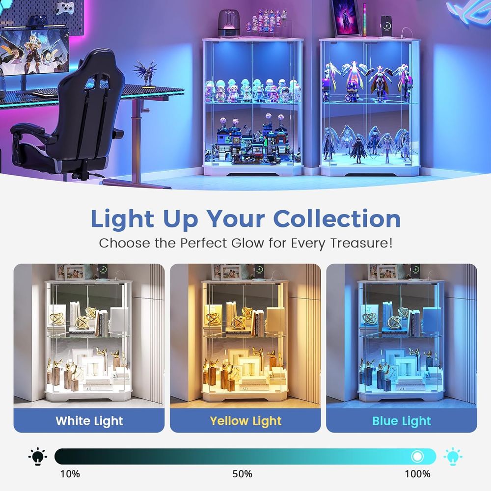 ตู้โชว์กระจก 2 ชั้นพร้อมไฟ LED - Lighting & Home Decor Studio บทวิจารณ์และราคา