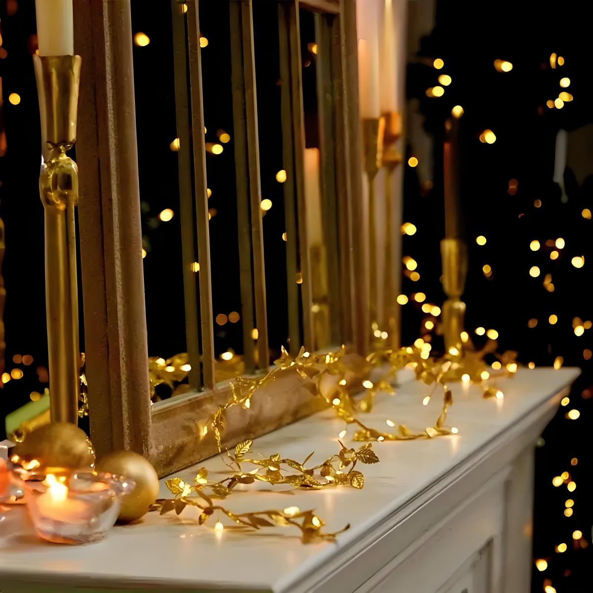 ไฟ LED รูปใบไม้สีทองแสนโรแมนติ - Lighting Decoration For Diwali บทวิจารณ์และราคา