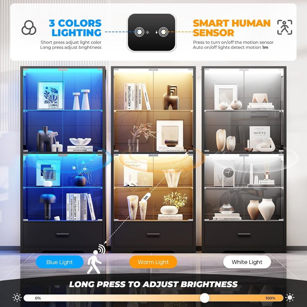 ตู้โชว์กระจก 4 ชั้น พร้อมชั้นว - Lighting & Home Decor Studio บทวิจารณ์และราคา