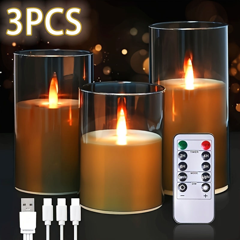 ชุดเทียนปลอมแบบชาร์จไฟได้ 3 ชิ - Lighting Decor For Living Room บทวิจารณ์และราคา