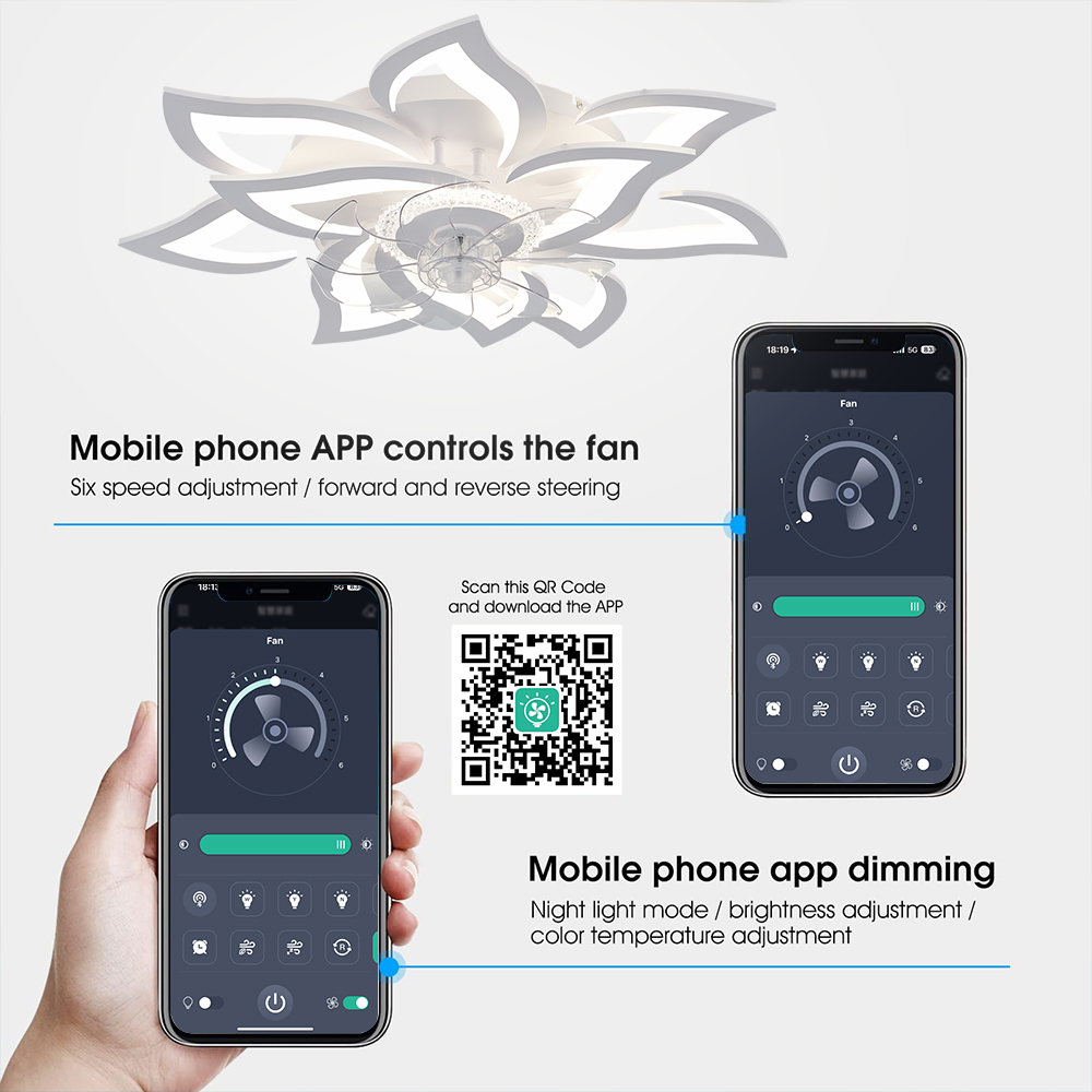 พัดลมเพดานแบบติดเพดานสไตล์นอร์ - Touch Dimmer Lamp บทวิจารณ์และราคา