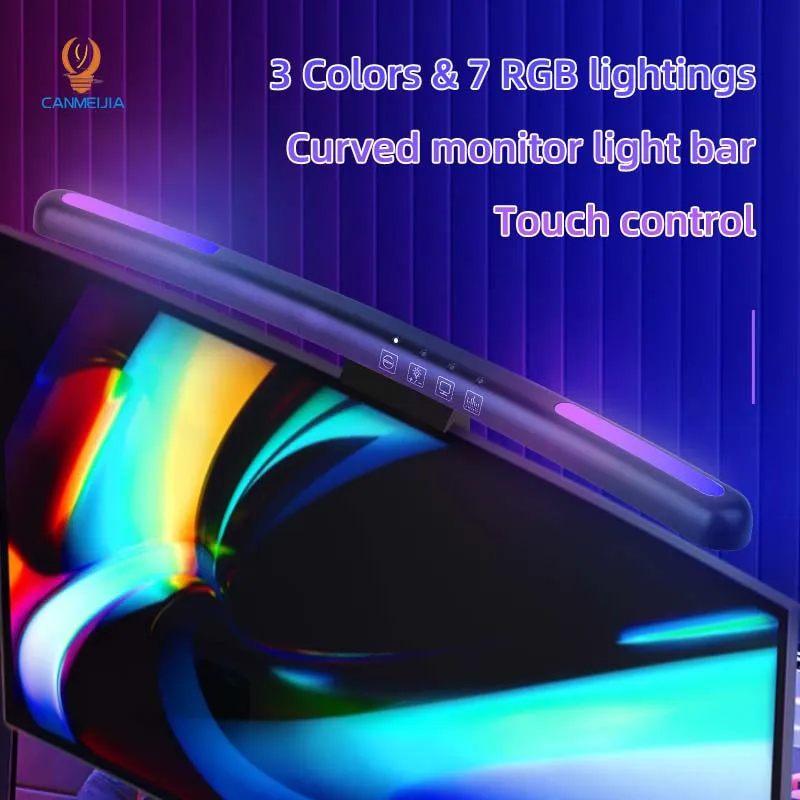 โคมไฟหน้าจอแอลอีดีโค้ง USB RGB - Touch Dimmer Lamp บทวิจารณ์และราคา
